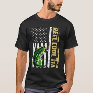 Mens Flag Vintage Reel Cool Step Dad Fathers Day T-Shirt
