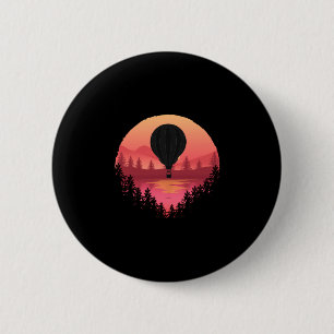Mens flying hot air balloon_ cool performance 2 inch round button