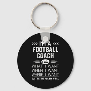 Mens Football Coach Husband Gift From Wife Present Keychain