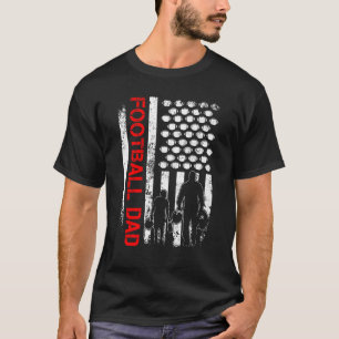 Mens Football Us American Flag For Patriotic Dad F T-Shirt