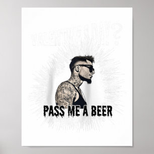 Mens For Anti Valentine’s Day Tattooed Single Man  Poster