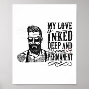 Mens For Anti Valentine’s Day Tattooed Single Man Poster