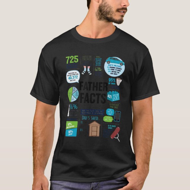 Mens  For Fathers Day   Father Facts Fatherhood T-Shirt (Front)