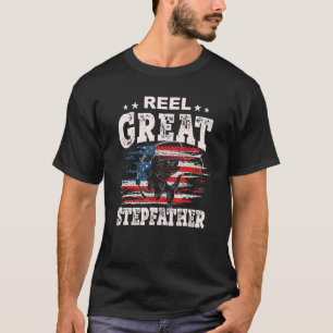 Mens For Fathers Day Fishing Reel Great Stepfath T-Shirt