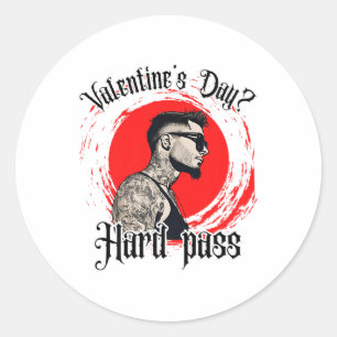 Mens For Tattooed Single Man Inked Man Anti Valent Classic Round Sticker