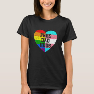Mens Free Dad Hugs Pride Lgbt Rainbow Flag T-Shirt