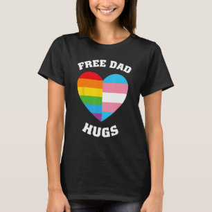 Mens FREE DAD HUGS Rainbow LGBT Flag Gay Pride T-Shirt