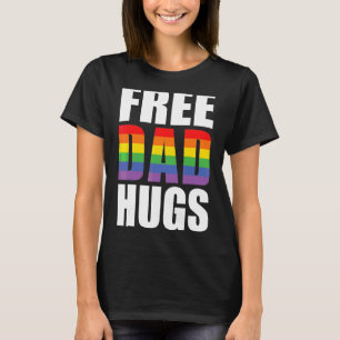 Mens Free Dad Hugs Rainbow Lgbt Pride Fathers Day T-Shirt