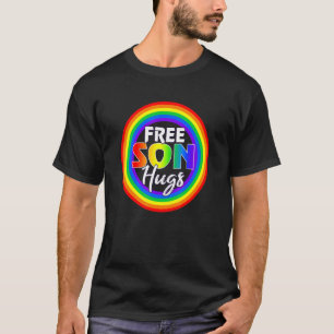 Mens Free Son Hugs Gay Lgbt Pride Month T-Shirt