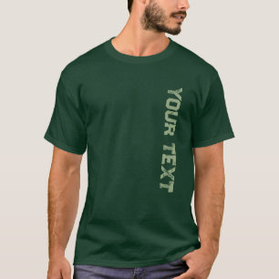 Mens Front & Back Print Green Distressed Font T-Shirt