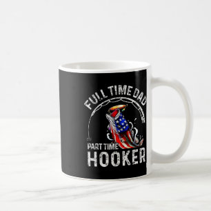 Mens Full Time Dad Part Time Funny Fishing Dad  Coffee Mug