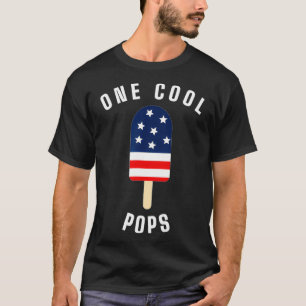 Mens Fun One Cool Pops Patriotic Summer Father's D T-Shirt