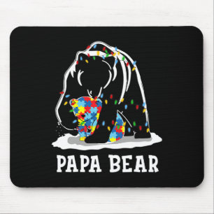 Mens Fun Papa Bear Autism Awareness Autism Matchin Mouse Pad