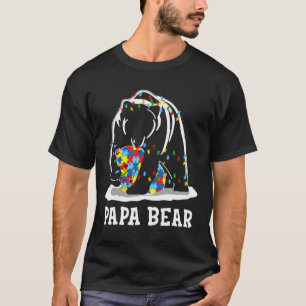 Mens Fun Papa Bear Autism Awareness Autism Matchin T-Shirt