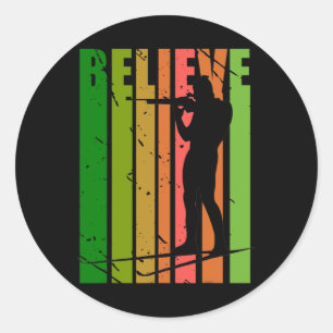 Mens Funky Mens Shooting Gun Biathlon Target Sprin Classic Round Sticker