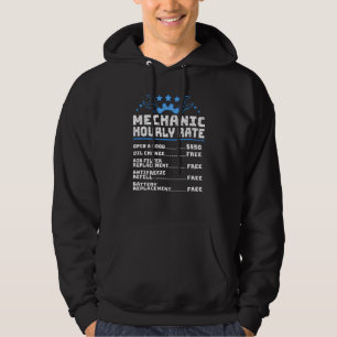 Mens Funny Auto Mechanic Hourly Rate Hoodie