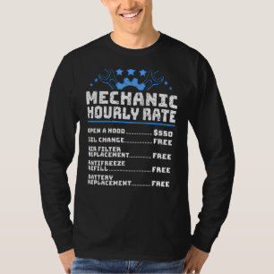 Mens Funny Auto Mechanic Hourly Rate T-Shirt