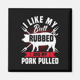Mens Funny Bbq Grilling Pulled Pork Magnet