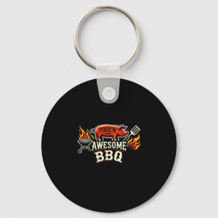 Mens funny bbq smoker meat smoking tools grilling keychain