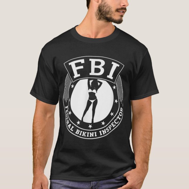 Mens Funny Beach - Federal Bikini Inspector T-Shirt (Front)