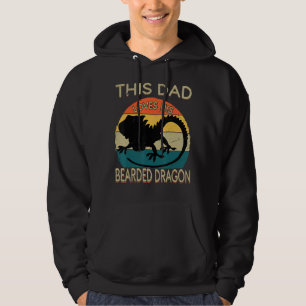 Mens Funny Bearded Dragon  Graphic Dads Men Bearde Hoodie