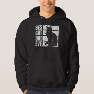 Mens Funny Best Cat Dad Graphic Fathers and Men C Hoodie