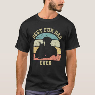 Mens Funny Best Fur Dad Ever Vintage Retro Dog Cat T-Shirt