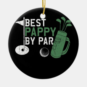 Mens Funny Best Pappy By Par Father's Day Golf Ceramic Ornament