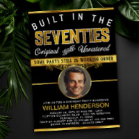 Mens Funny Birthday Built in the 70's