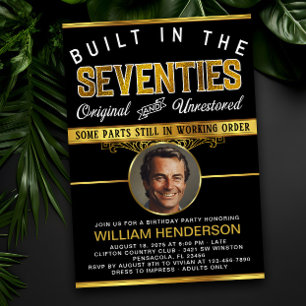 Mens Funny Birthday Built in the 70's Invitation