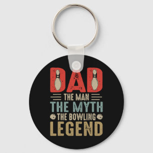 Mens Funny Bowler Dad Bowling Legend Father's Day Keychain
