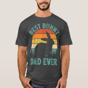 Mens Funny Bunny Vintage Best Bunny Dad Ever Fathe T-Shirt