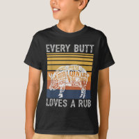 Mens Funny Butt Loves Rub Meat Bbq Smoker Smoking