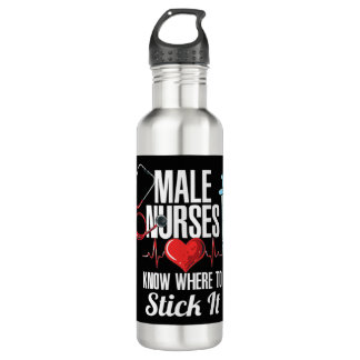Mens Funny Carer Hospital Murse I Nurse Do you lov 710 Ml Water Bottle