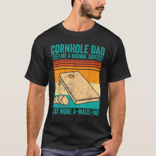 Mens Funny Cornhole Retro Cornhole Dad Just More A T-Shirt