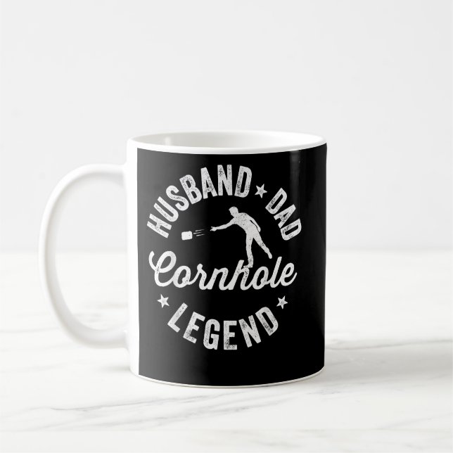 Mens Funny Dad Cornhole Legend   Coffee Mug (Left)