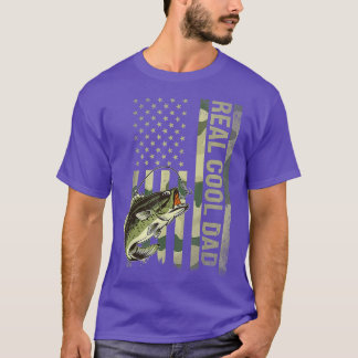 Mens Funny Dad Fathers Day Real Cool Dad Fishing 2 T-Shirt