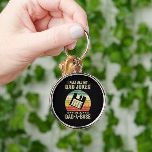 Mens Funny dad Jokes in dad-a-Base Keychain