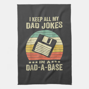 Mens Funny dad Jokes in dad-a-Base Kitchen Towel
