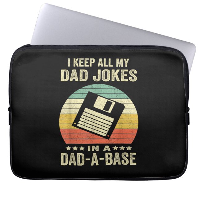 Mens Funny dad Jokes in dad-a-Base Laptop Sleeve (Front)