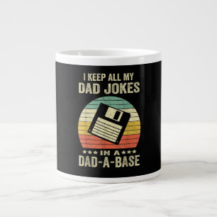 Mens Funny dad Jokes in dad-a-Base Large Coffee Mug