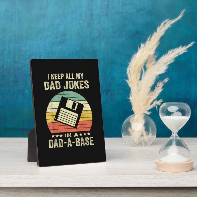 Mens Funny dad Jokes in dad-a-Base Plaque (Side)