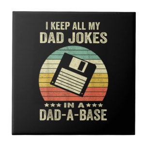 Mens Funny dad Jokes in dad-a-Base Tile