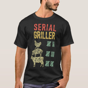 Mens Funny Dad Loves Bbq Serial Griller Grilling S T-Shirt