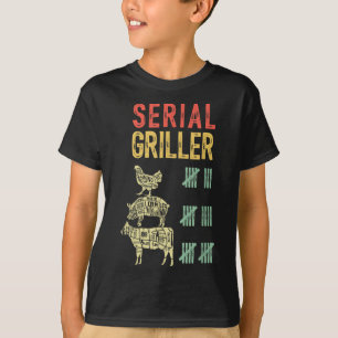 Mens Funny Dad Loves Bbq Serial Griller Grilling S T-Shirt