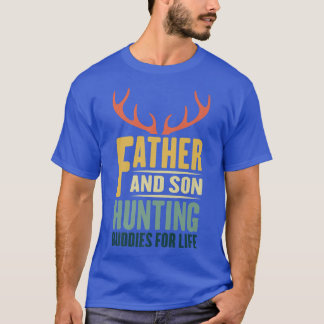 Mens Funny Daddy Father And Son Hunting Buddies Fo T-Shirt