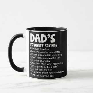 Mens Funny Dad's Favourite Sayings Father's Day Mug