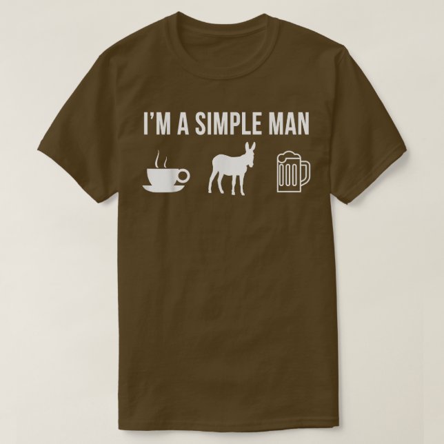 Mens Funny Donkey Farmer Simple Man T-Shirt (Design Front)