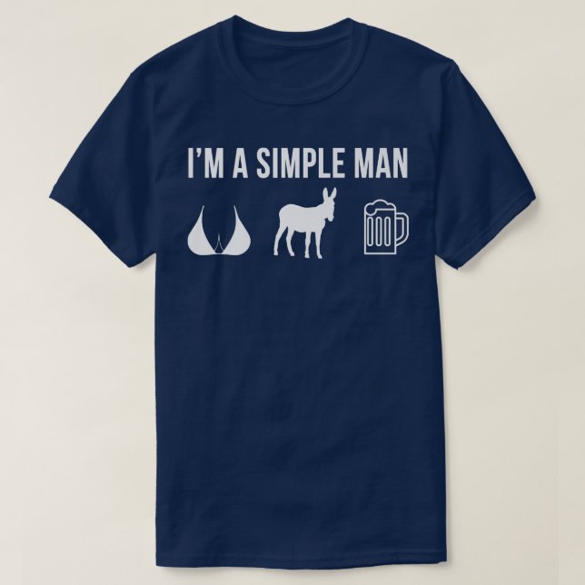 Mens Funny Donkey Farmer Simple Man  T-Shirt (Design Front)