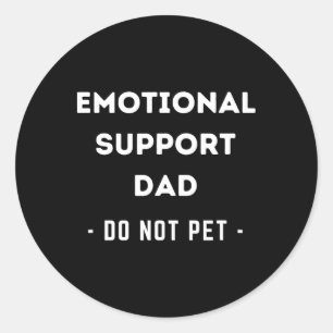 Mens Funny Emotional Support Dad Dog Owner Classic Round Sticker